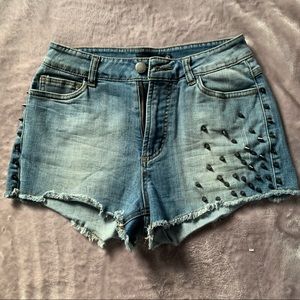Studded Denim Shorts
